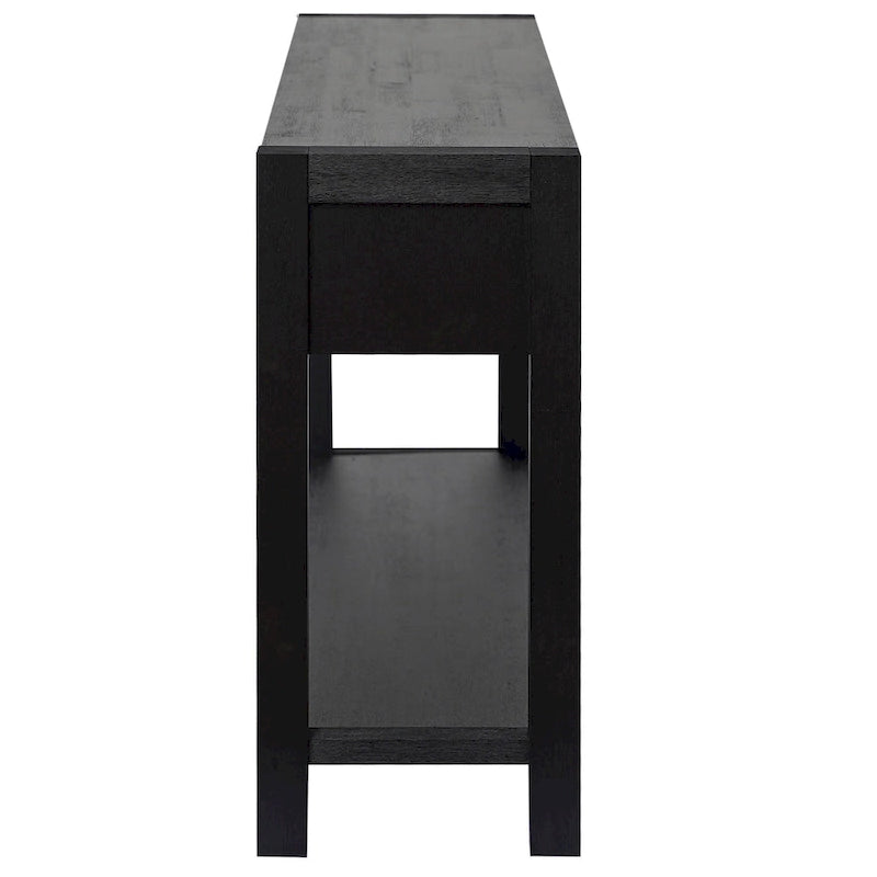 Table console d’entrée pour couloir ou salon avec 2 tiroirs et 1 étagère
