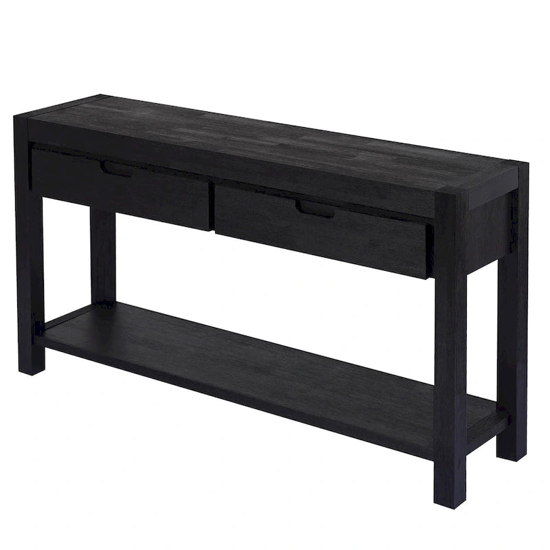 Table console d’entrée pour couloir ou salon avec 2 tiroirs et 1 étagère