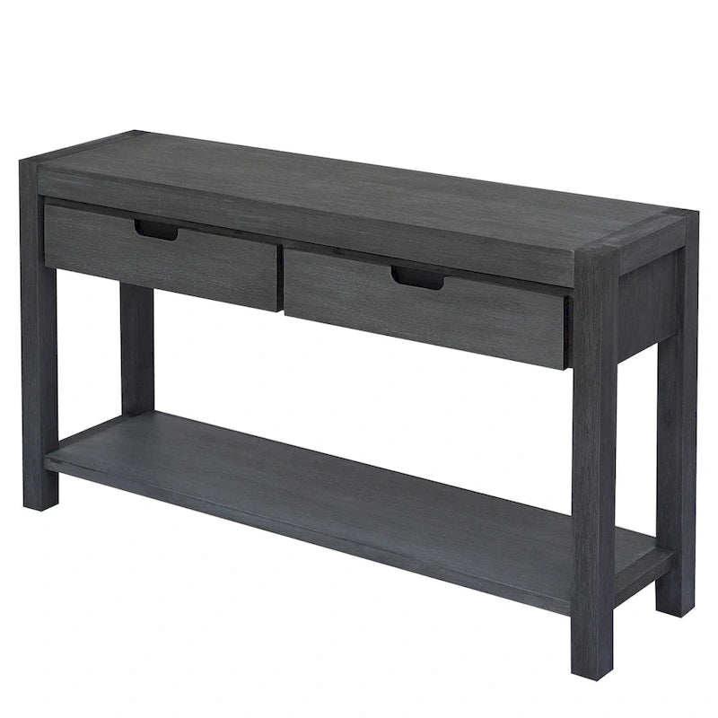Table console d’entrée pour couloir ou salon avec 2 tiroirs et 1 étagère