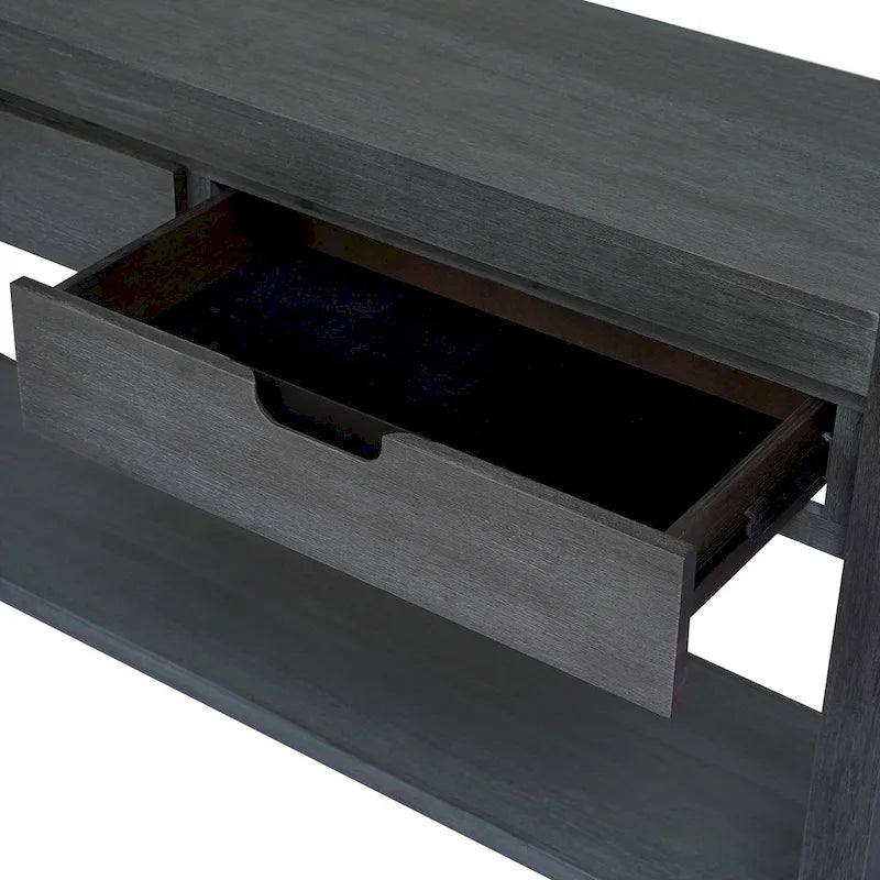 Table console d’entrée pour couloir ou salon avec 2 tiroirs et 1 étagère