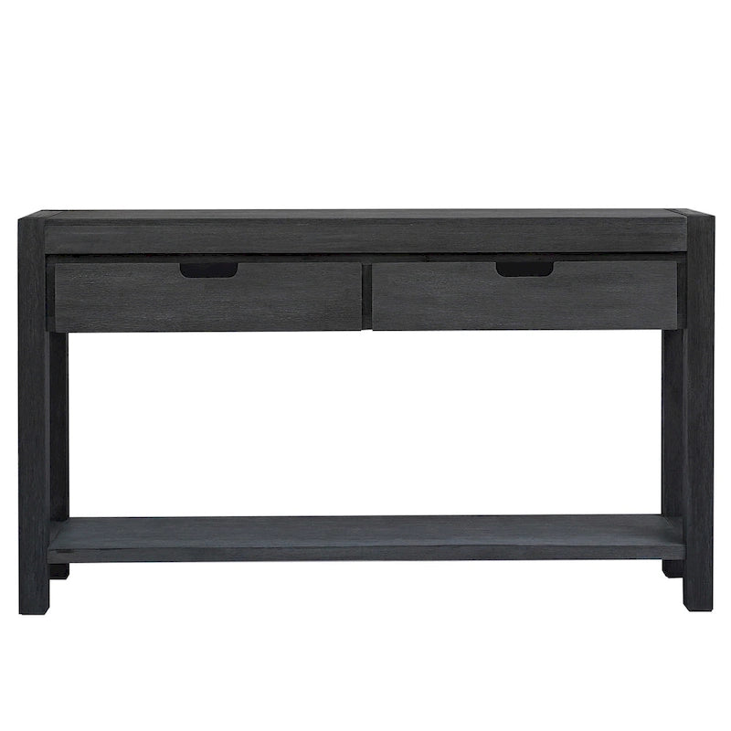 Table console d’entrée pour couloir ou salon avec 2 tiroirs et 1 étagère