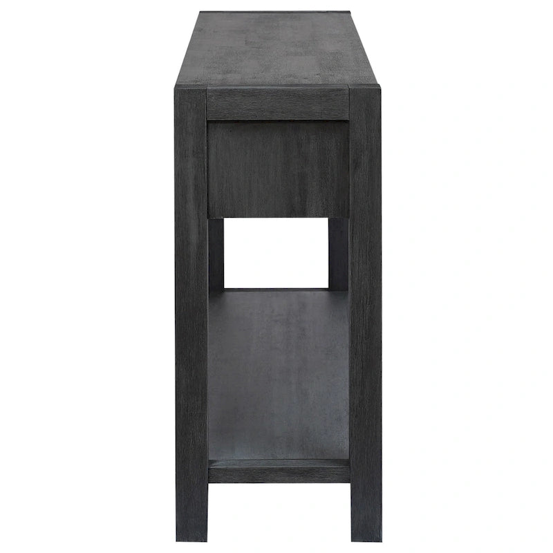 Table console d’entrée pour couloir ou salon avec 2 tiroirs et 1 étagère