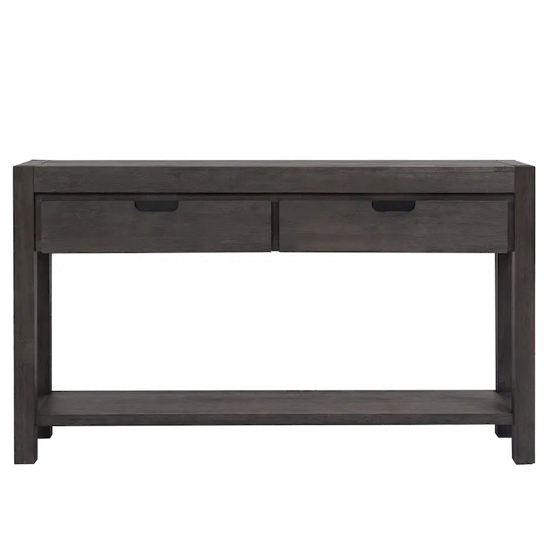 Table console d’entrée pour couloir ou salon avec 2 tiroirs et 1 étagère