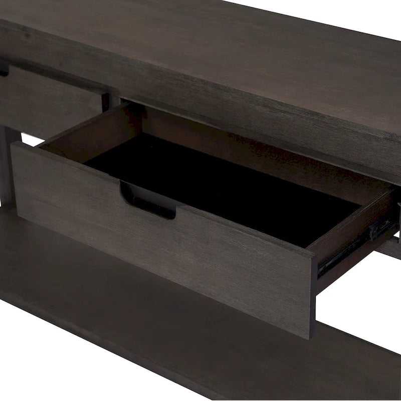 Table console d’entrée pour couloir ou salon avec 2 tiroirs et 1 étagère