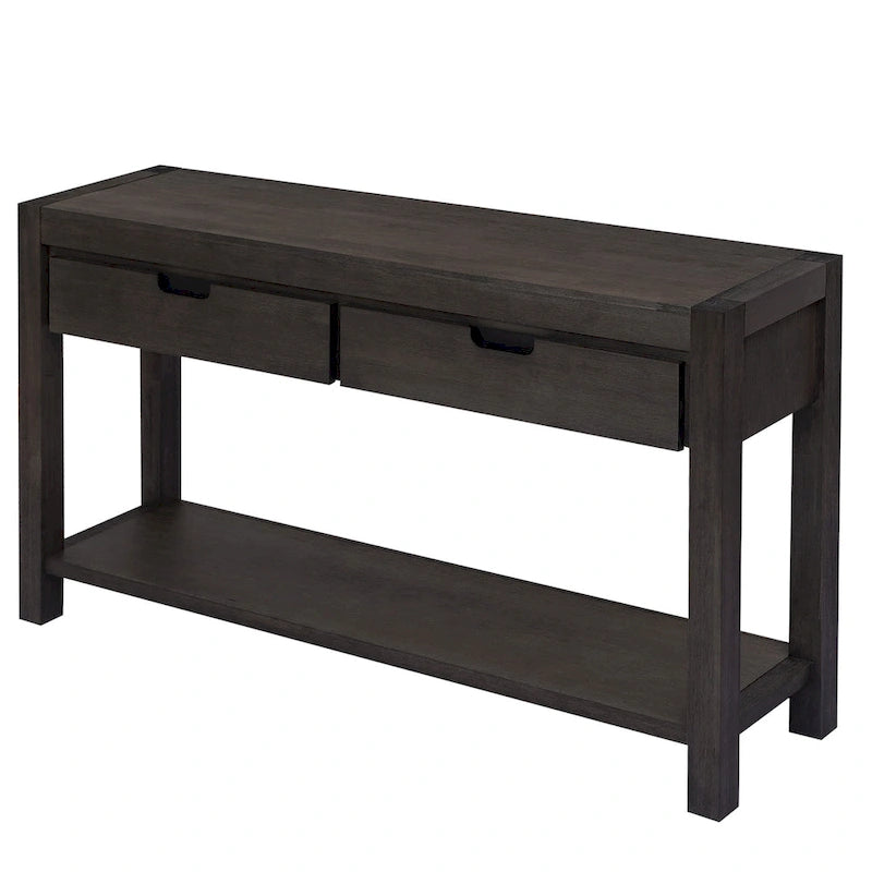 Table console d’entrée pour couloir ou salon avec 2 tiroirs et 1 étagère