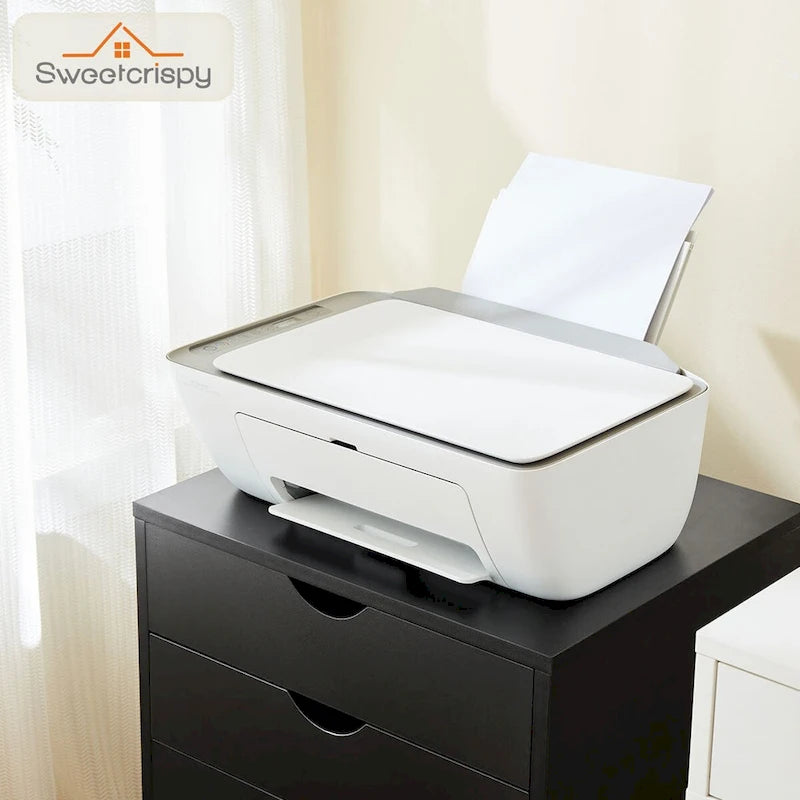 Commode à 5 tiroirs - Armoires de rangement et commodes en bois avec roulettes, organiseur mobile à tiroirs pour le bureau