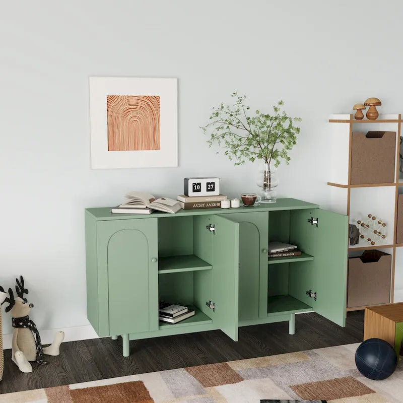 Buffet moderne et élégant à 4 portes avec décor intaglio