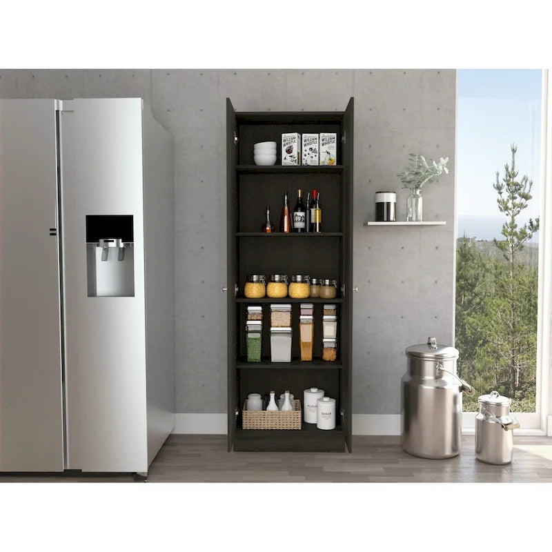 Armoire à linge autoportante avec 5 étagères, 23.6 in. W x 71.1 in. H