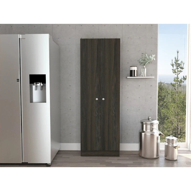 Armoire à linge autoportante avec 5 étagères, 23.6 in. W x 71.1 in. H