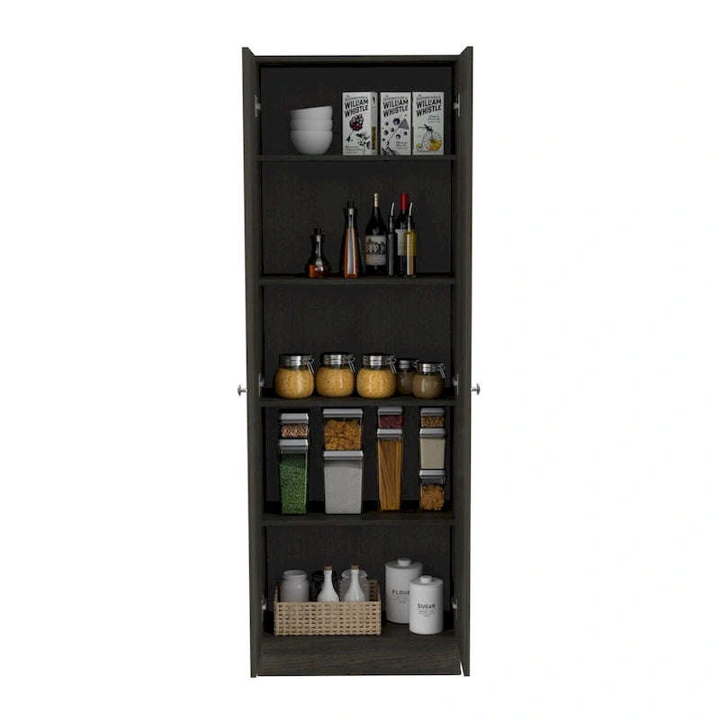 Armoire à linge autoportante avec 5 étagères, 23.6 in. W x 71.1 in. H