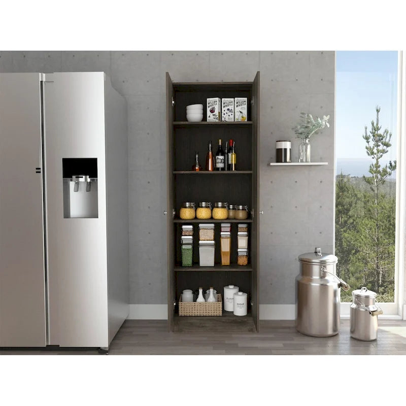 Freistehender Wäscheschrank mit 5 Einlegeböden, 23.6 in. W x 71.1 in. H