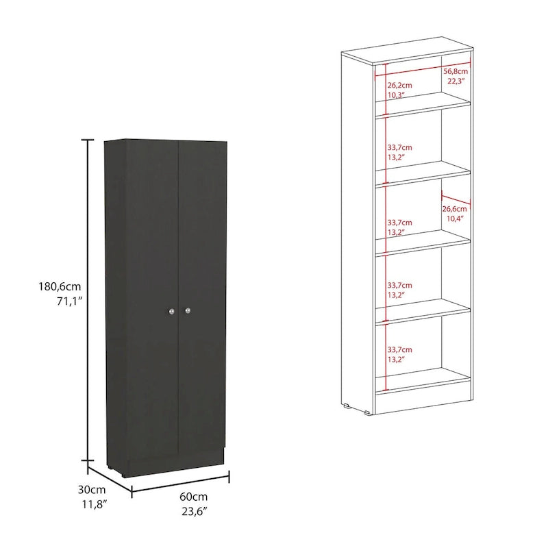 Freistehender Wäscheschrank mit 5 Einlegeböden, 23.6 in. W x 71.1 in. H