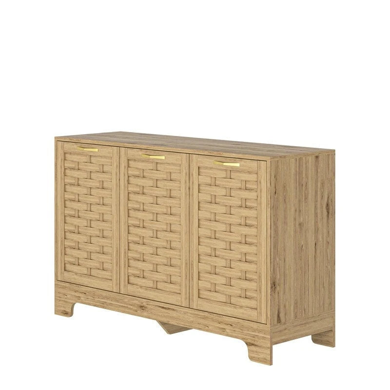 Buffet de rangement de style champêtre pour coin café, avec étagère réglable, pour cuisine, salle de bain ou entrée - 3 portes