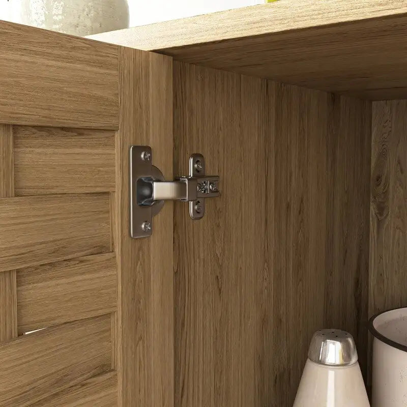Buffet de rangement de style champêtre pour coin café, avec étagère réglable, pour cuisine, salle de bain ou entrée - 3 portes