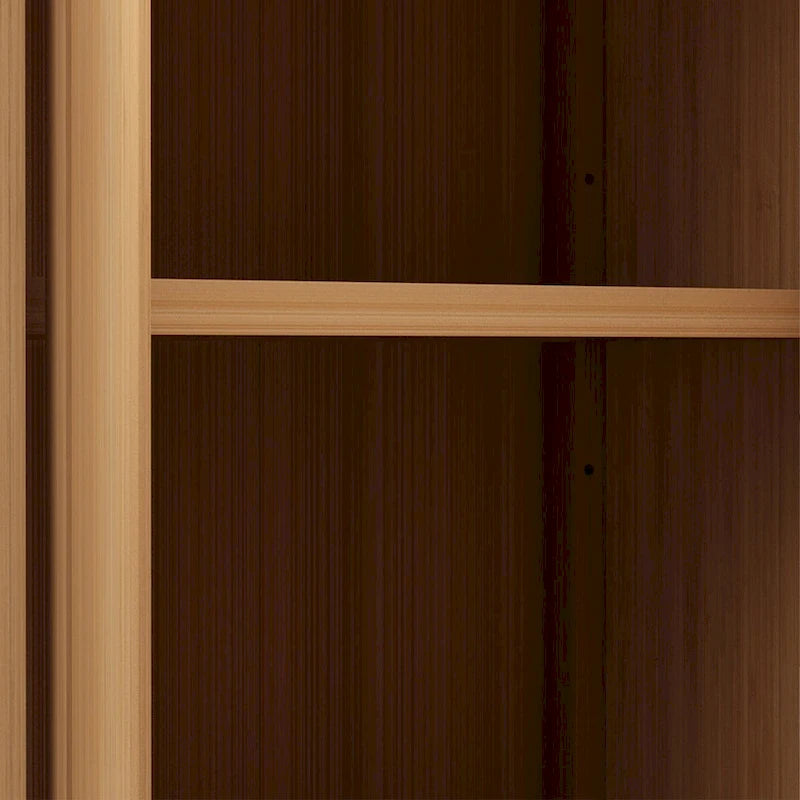 Armario de madera para baño de 32 de alto con 2 puertas, en tono neutro y estante interior