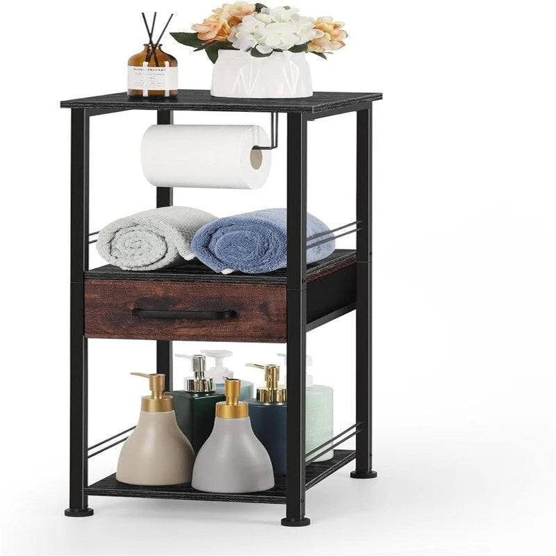 Estante organizador de almacenamiento para baño pequeño, 3 niveles para guardar toallas - 10.2D x 11.8W x 28.1H