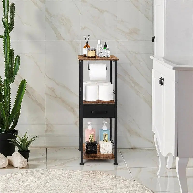 Estante organizador de almacenamiento para baño pequeño, 3 niveles para guardar toallas - 10.2D x 11.8W x 28.1H
