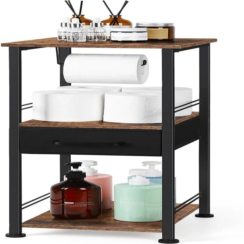 Estante organizador de almacenamiento para baño pequeño, 3 niveles para guardar toallas - 10.2D x 11.8W x 28.1H