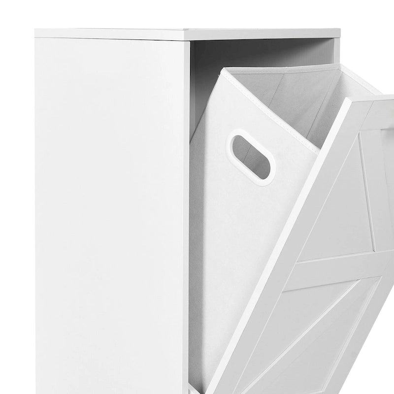 Cesto para ropa con apertura inclinable de 3 niveles, armario estantería de almacenamiento para baño